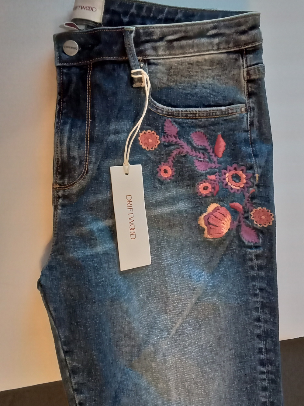 Driftwood Women’s Blue Embroidered Jeans